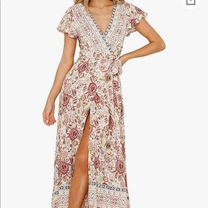 Floral wrap maxi dress